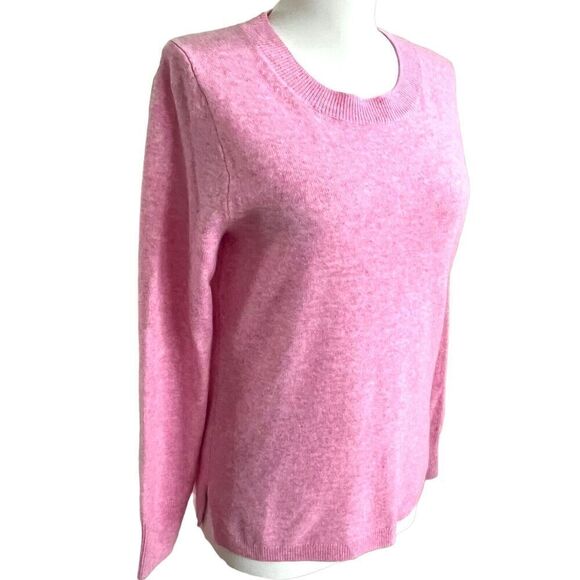 J Crew 100% Cashmere Pullover Sweater S Pink Crewneck Preppy quiet luxury - Picture 2 of 8